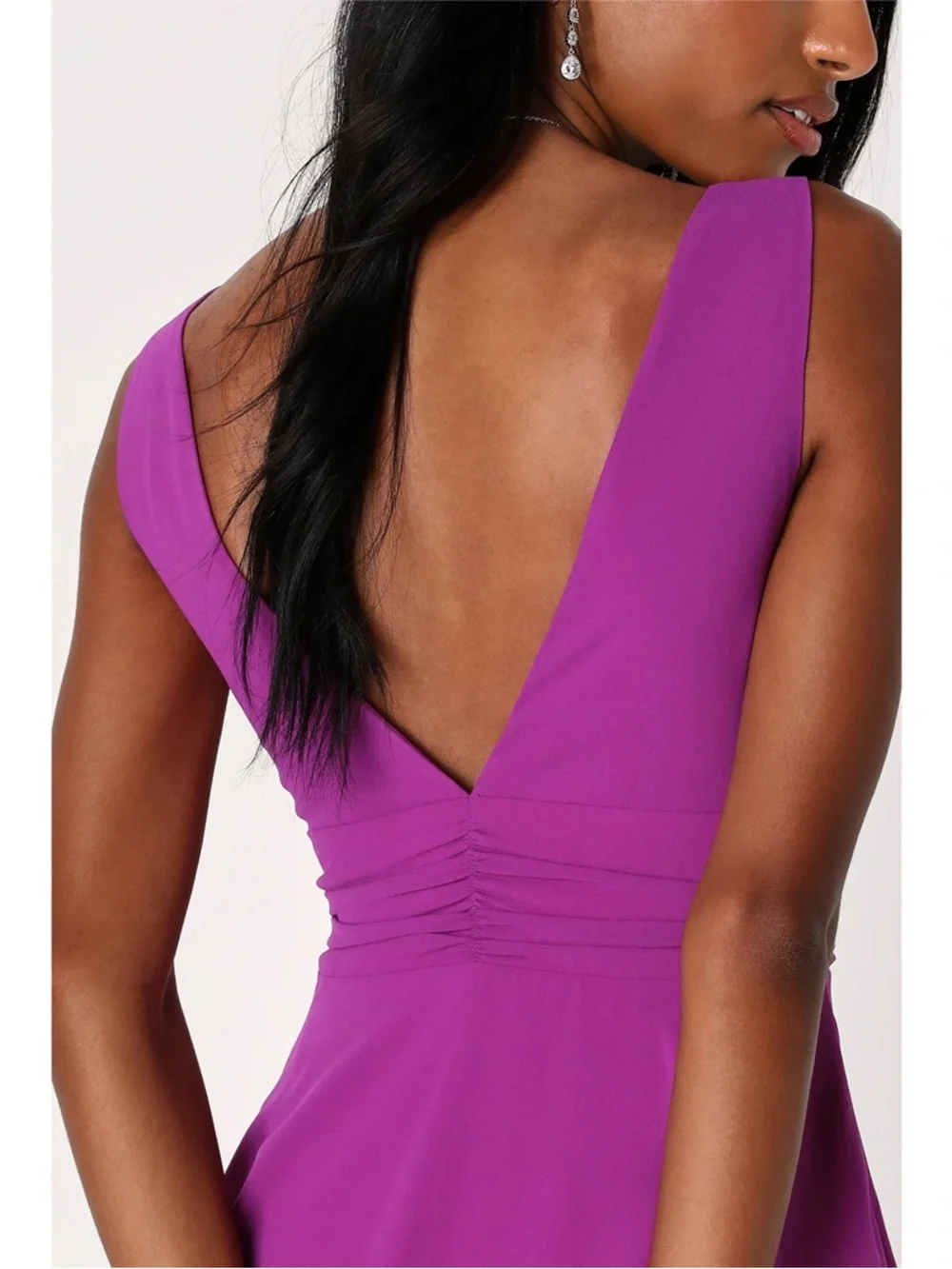 NWT Lulu’s Celebration Time Purple Sleeveless Tiered Midi Dress Medium